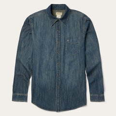 Dark Denim Western Shirt Blue | Men Stetson Modern Cut