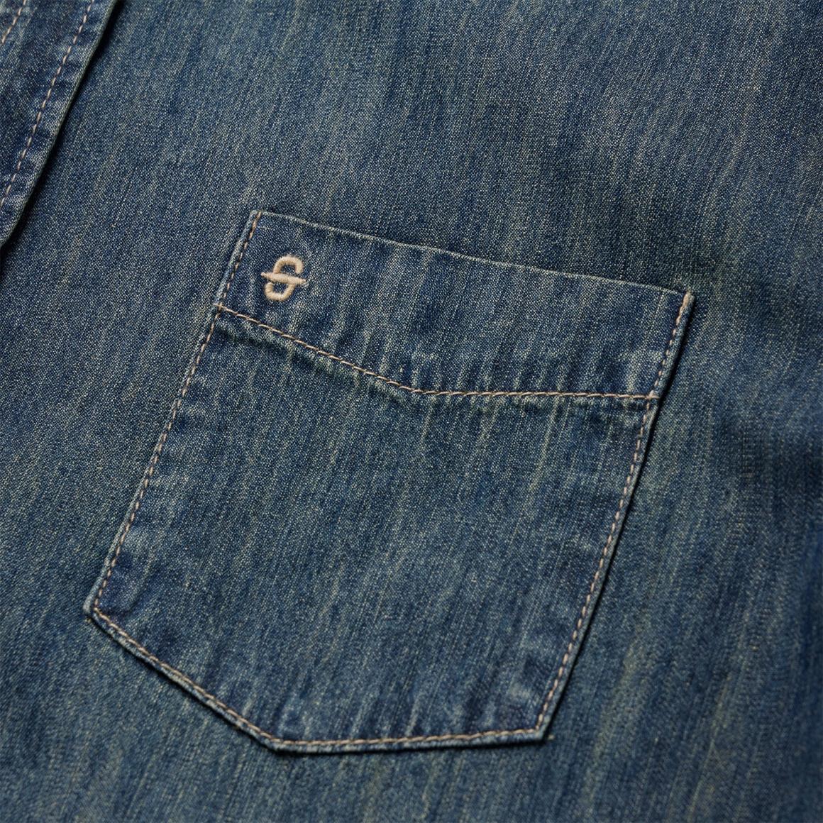 Dark Denim Western Shirt Blue | Men Stetson Western Shirts