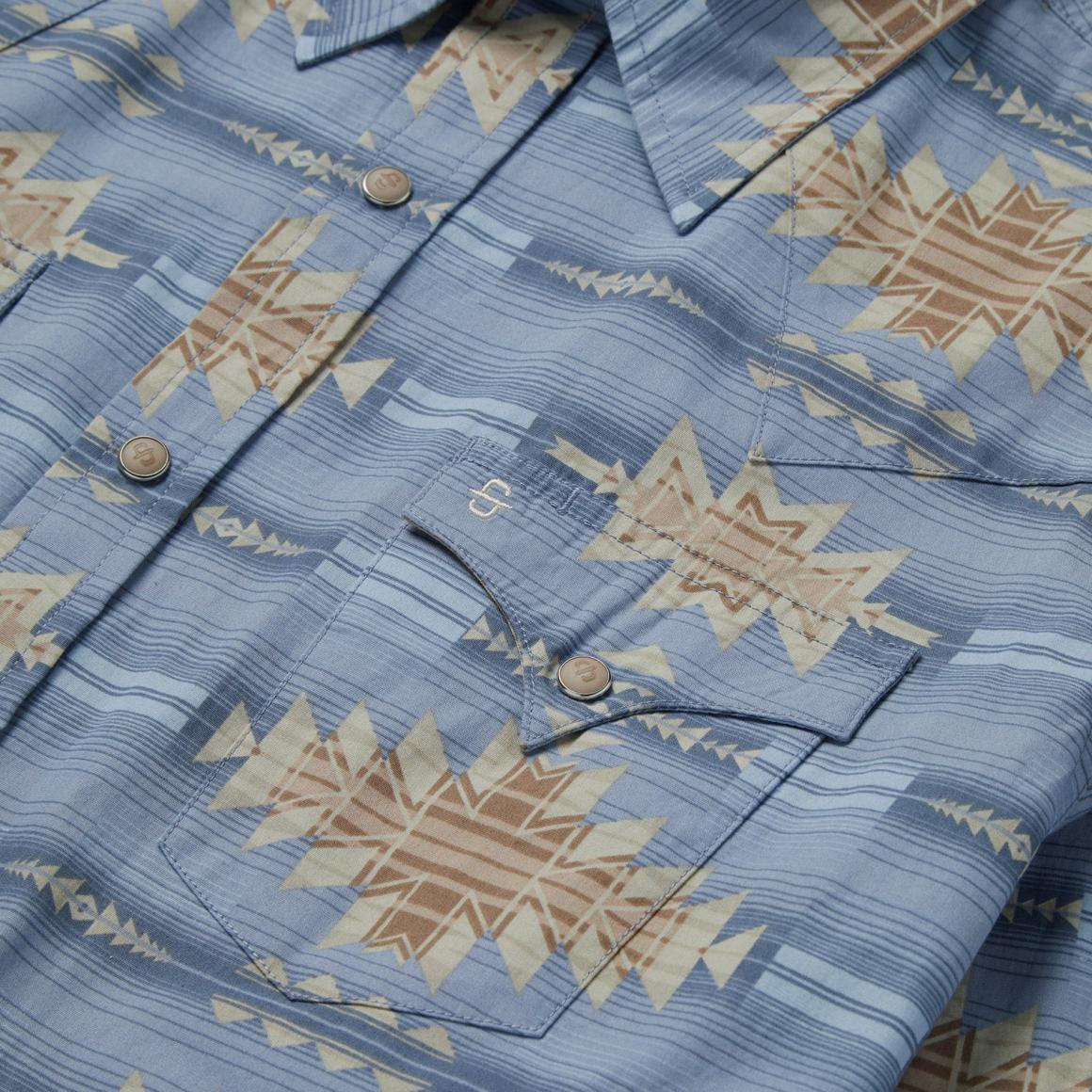 Desert Horizon Shirt Blue | Men Stetson Western Shirts