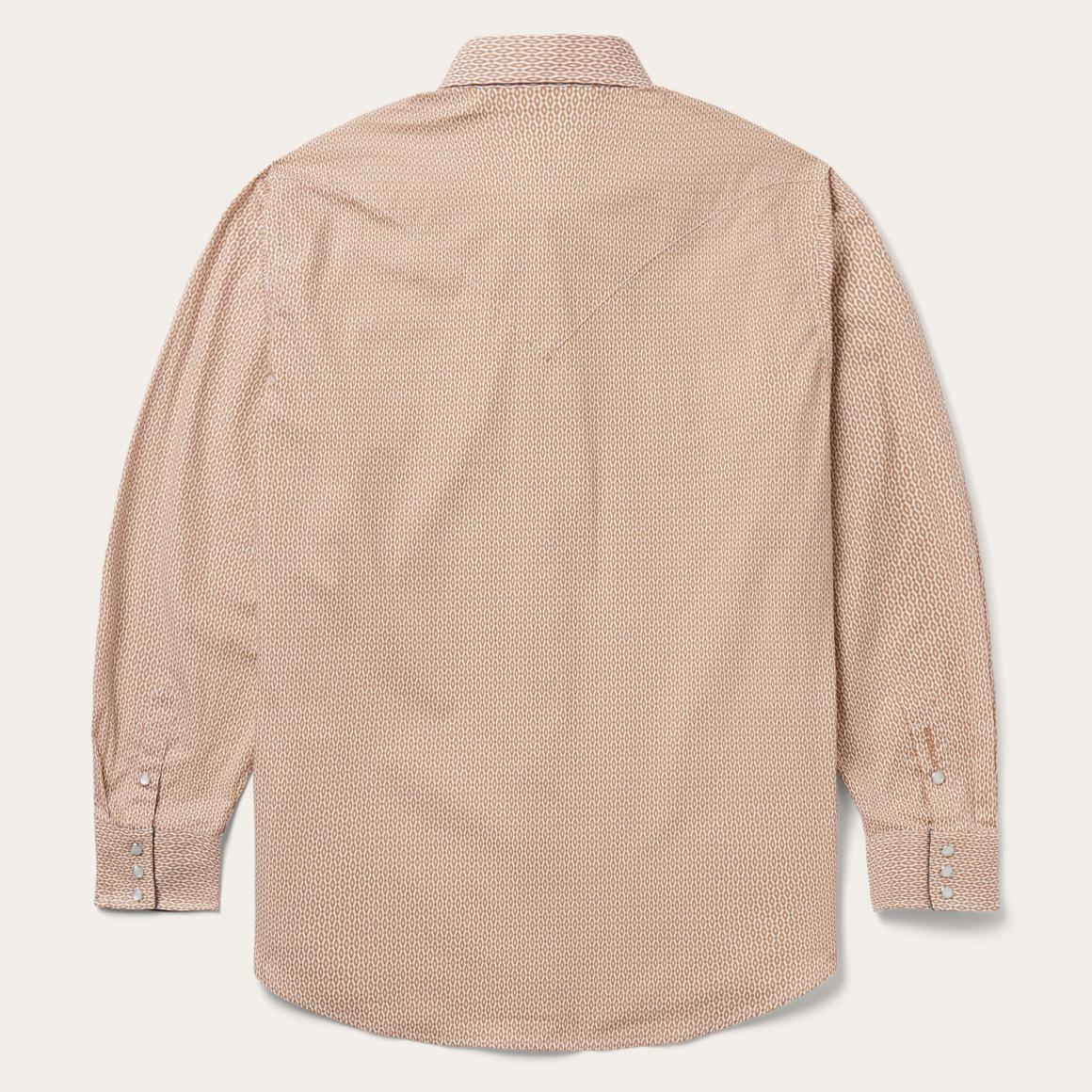 Diamond Print Western Shirt Orange | Men Stetson Western Shirts