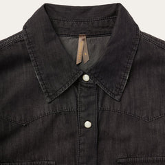 Embroidered Black Denim Shirt Black | Women Stetson Western Shirts