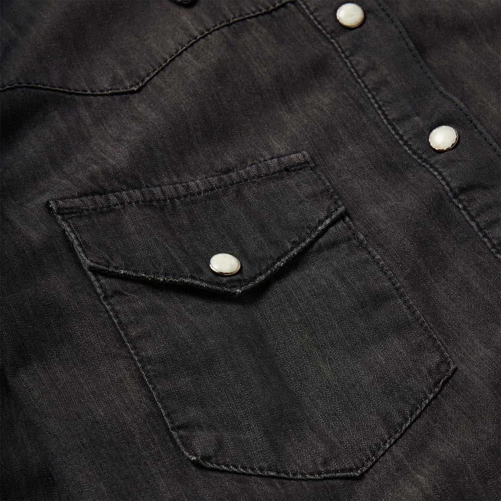 Embroidered Black Denim Shirt Black | Women Stetson Western Shirts