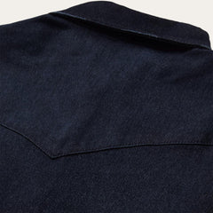 Embroidered Dark Denim Snap Front Shirt Blue | Women Stetson Denim Shirts