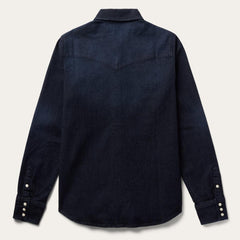 Embroidered Dark Denim Snap Front Shirt Blue | Women Stetson Western Shirts