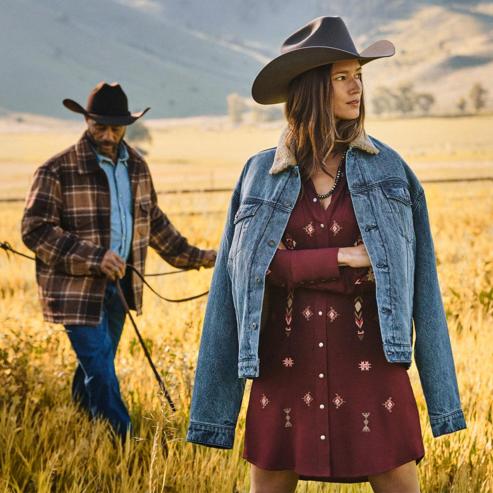 Embroidered Shirt Dress Wine | Women Stetson Mini
