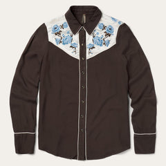 Embroidered Western Shirt Brown | Women Stetson Western Shirts