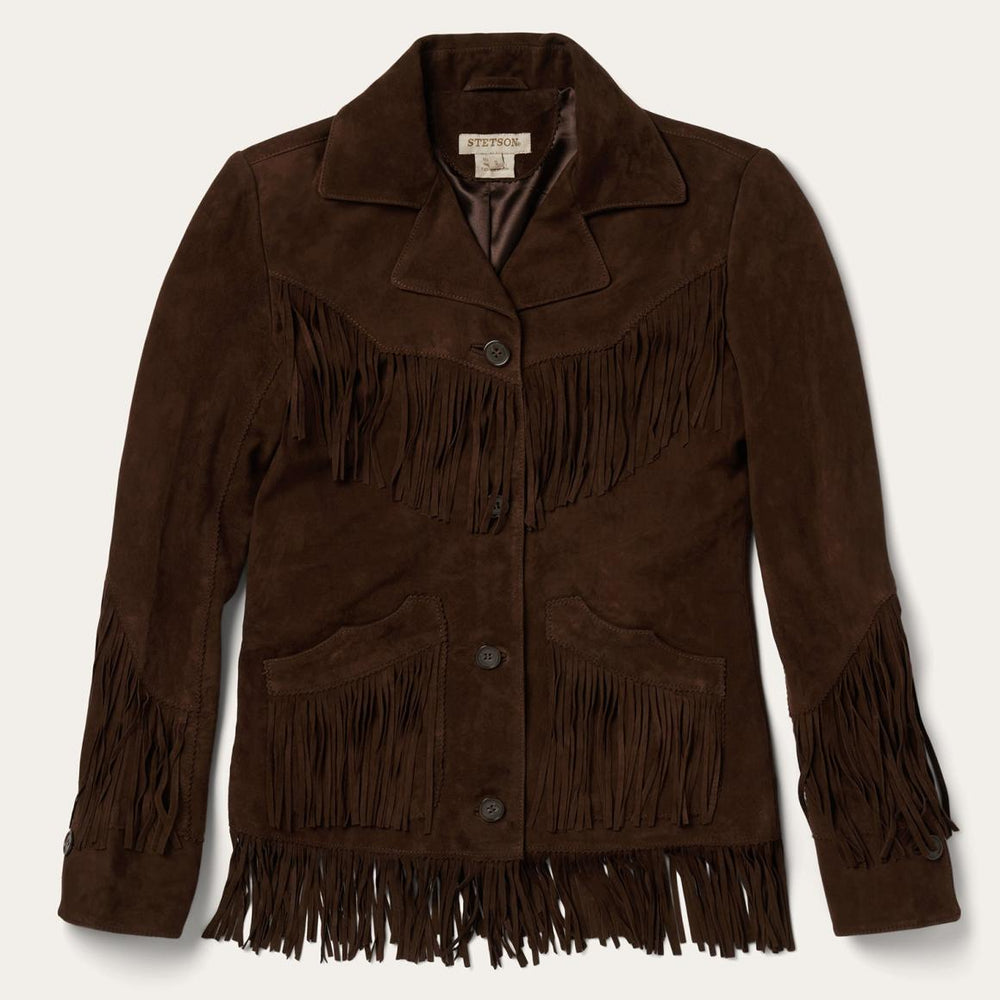 Fringe Suede Jacket Chocolate | Women Stetson Jackets