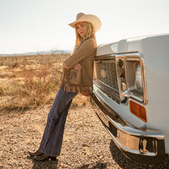 Fringe Suede Jacket Light Tan | Women Stetson Fringe Jackets