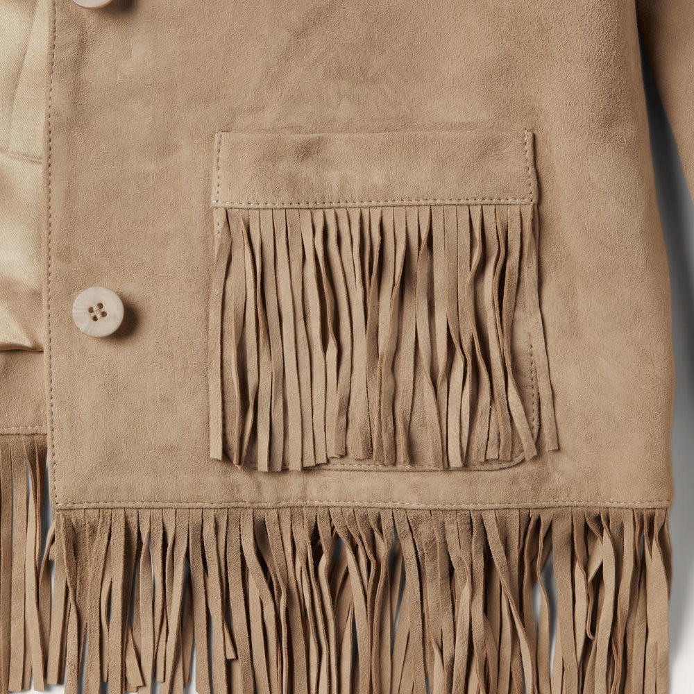 Fringe Suede Jacket Light Tan | Women Stetson Jackets