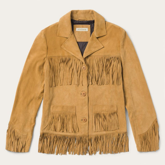 Fringe Suede Jacket Tan | Women Stetson Jackets