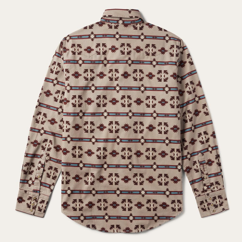 Gaucho Stripe Shirt Brown | Men Stetson Western Shirts