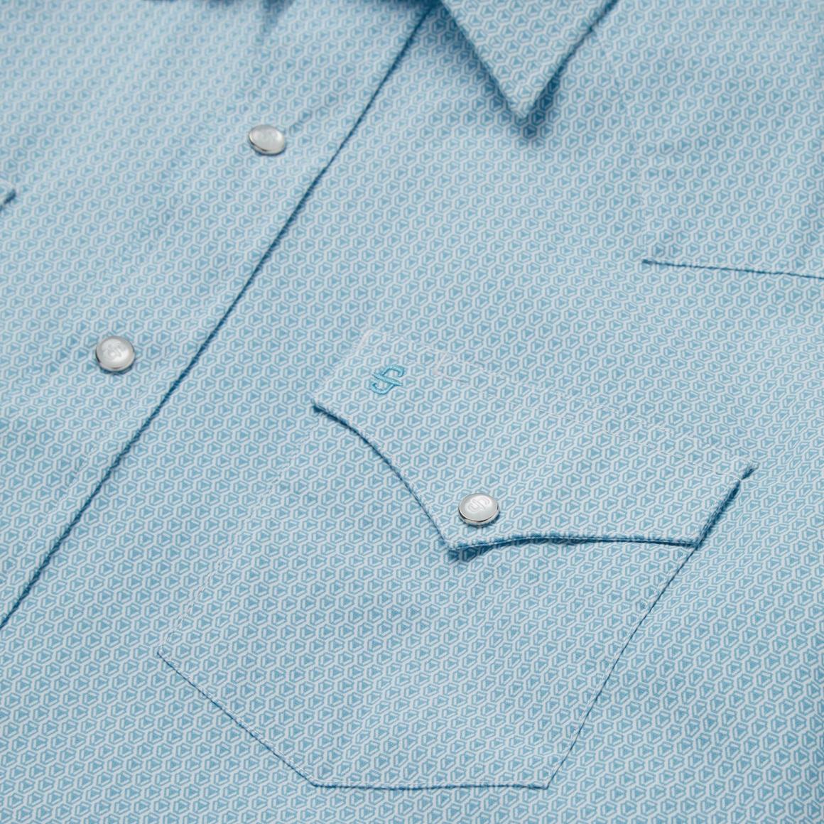 Geo Western Shirt Blue | Men Stetson Western Shirts