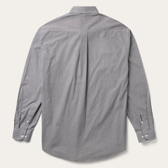 Grey Geo Print Button Front Shirt Grey | Men Stetson Classic Cut