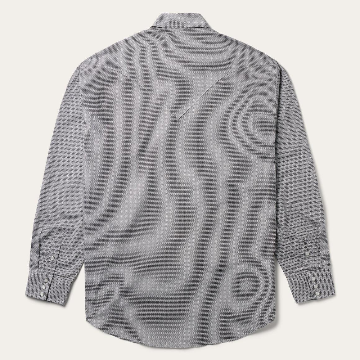 Grey Geo Print Western Shirt Grey | Men Stetson Western Shirts