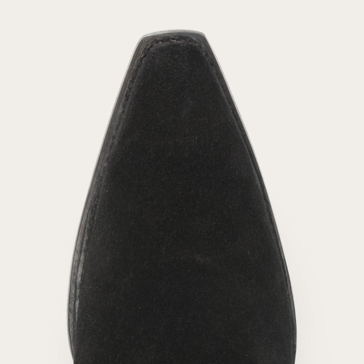 Halle Suede Fringe Side Zip Boot Black | Women Stetson Shorties
