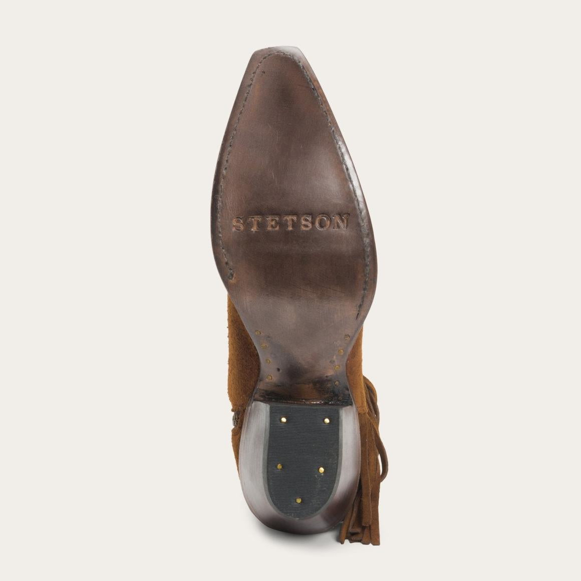 Halle Suede Fringe Side Zip Boot Brown | Women Stetson Western