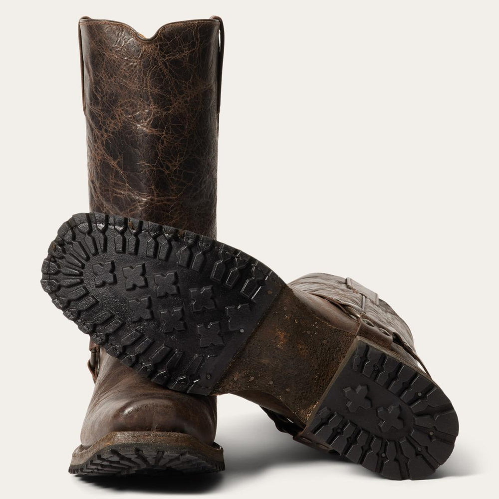 Heritage Harness Boots Waxed Dark Brown | Men Stetson Western