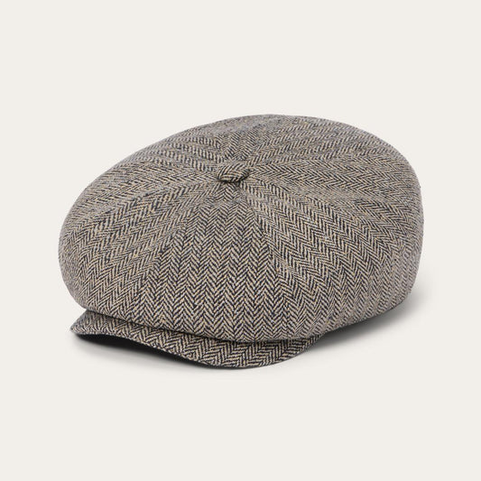 Herringbone Silk Hatteras Black/brown Herringbone | Men/Women Stetson Caps &amp; Truckers