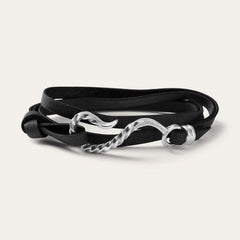 Hook Leather Bracelet Black Leather | Men/Women Stetson Jewelry