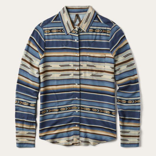 Indigo Serape Print Shirt Blue | Women Stetson Western Shirts