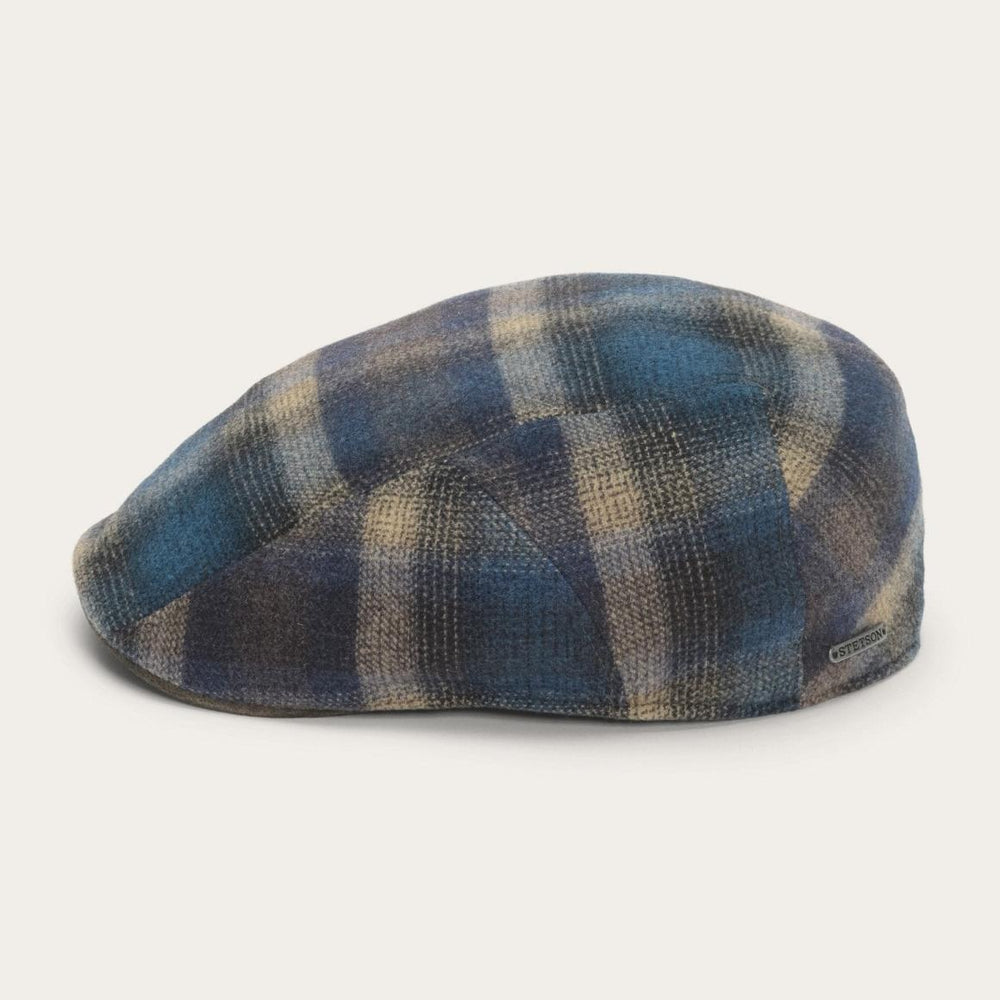 Ivy Virgin Wool Cap Blue Beige Check | Men/Women Stetson Caps &amp; Truckers