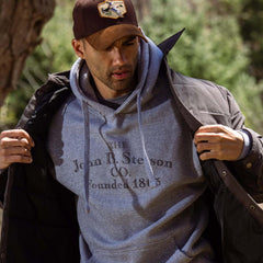 John B. Co. Hooded Sweatshirt Grey | Men Stetson Sweaters &amp; Hoodies
