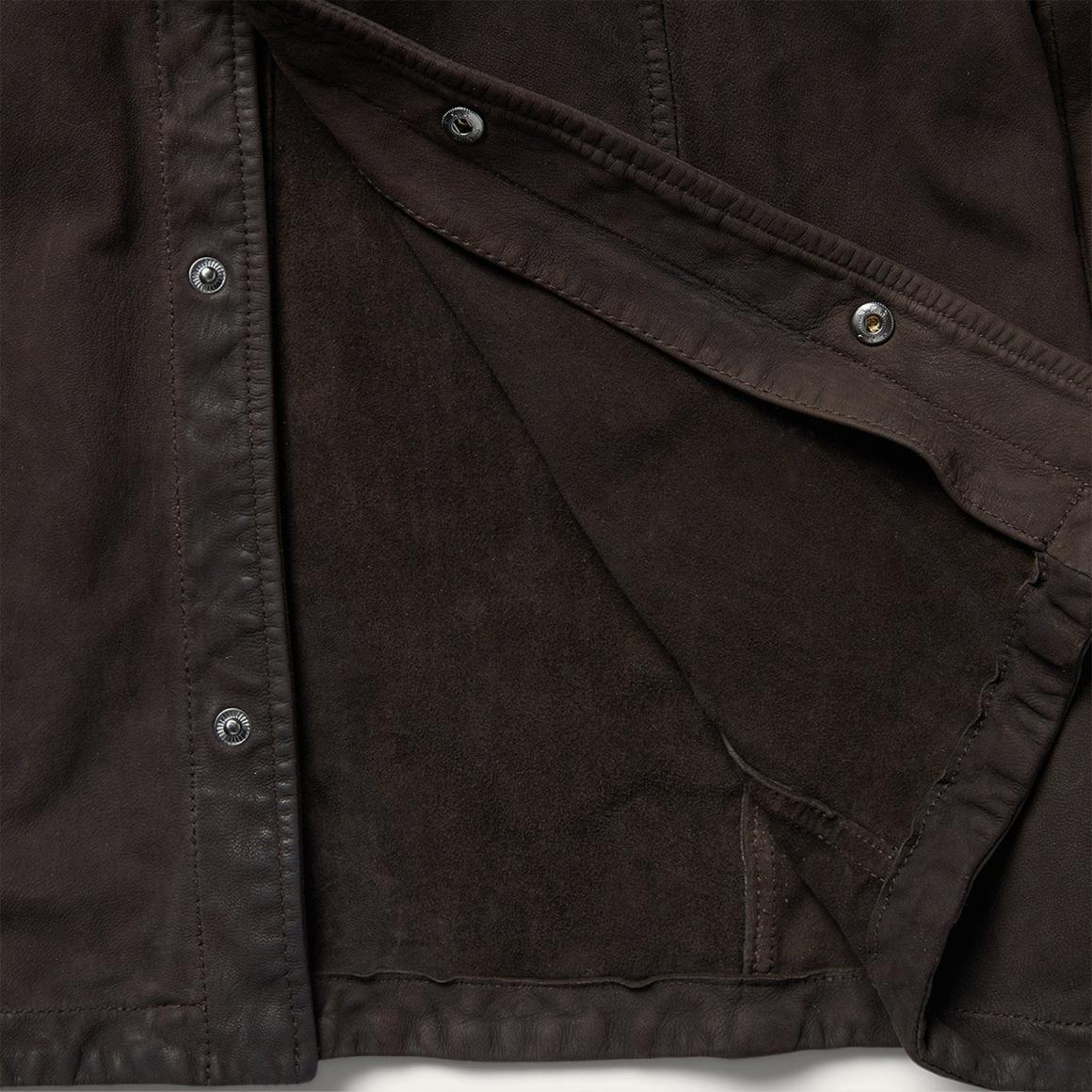 Leather Western Shirt Jacket Brown | Men Stetson Jackets
