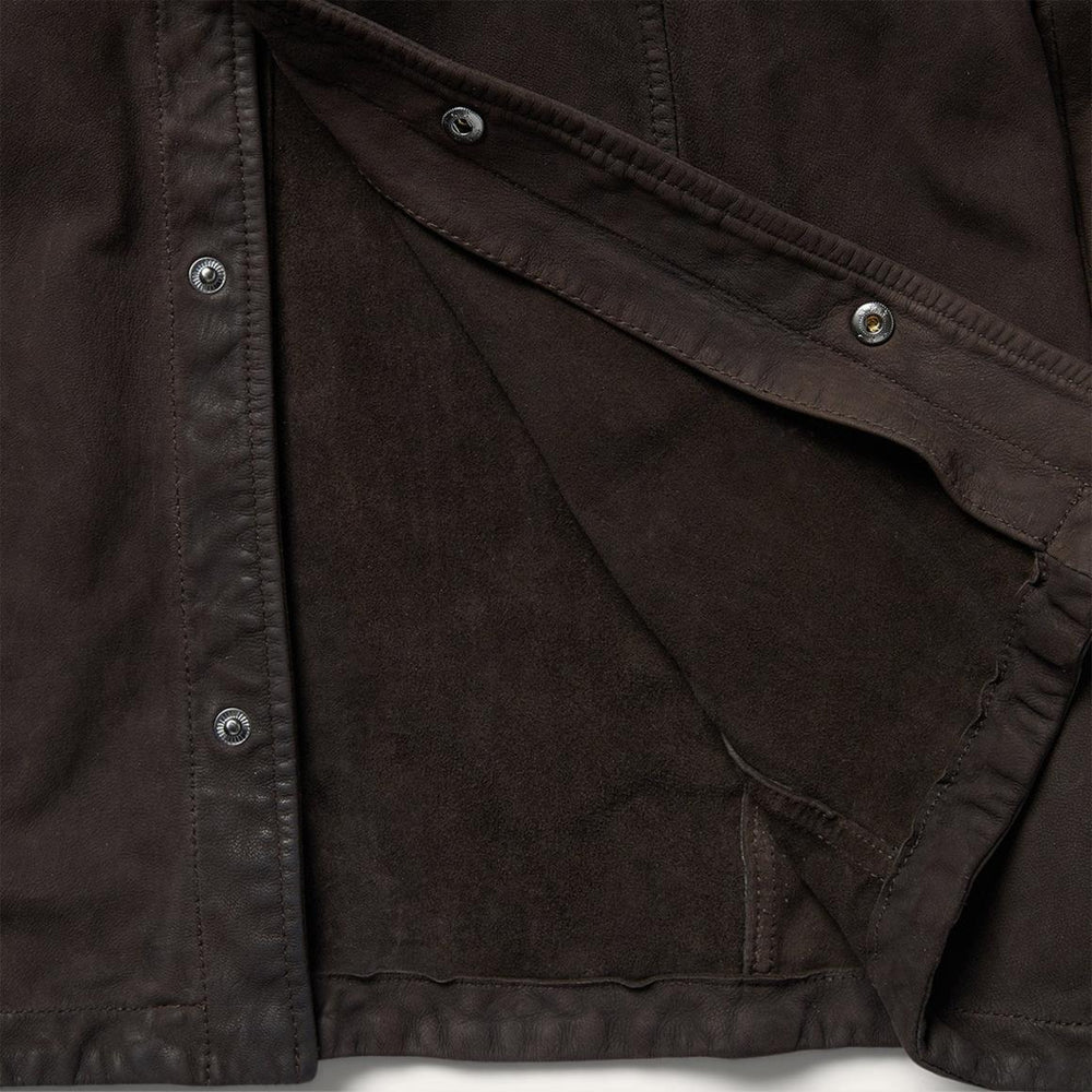 Leather Western Shirt Jacket Brown | Men Stetson Jackets