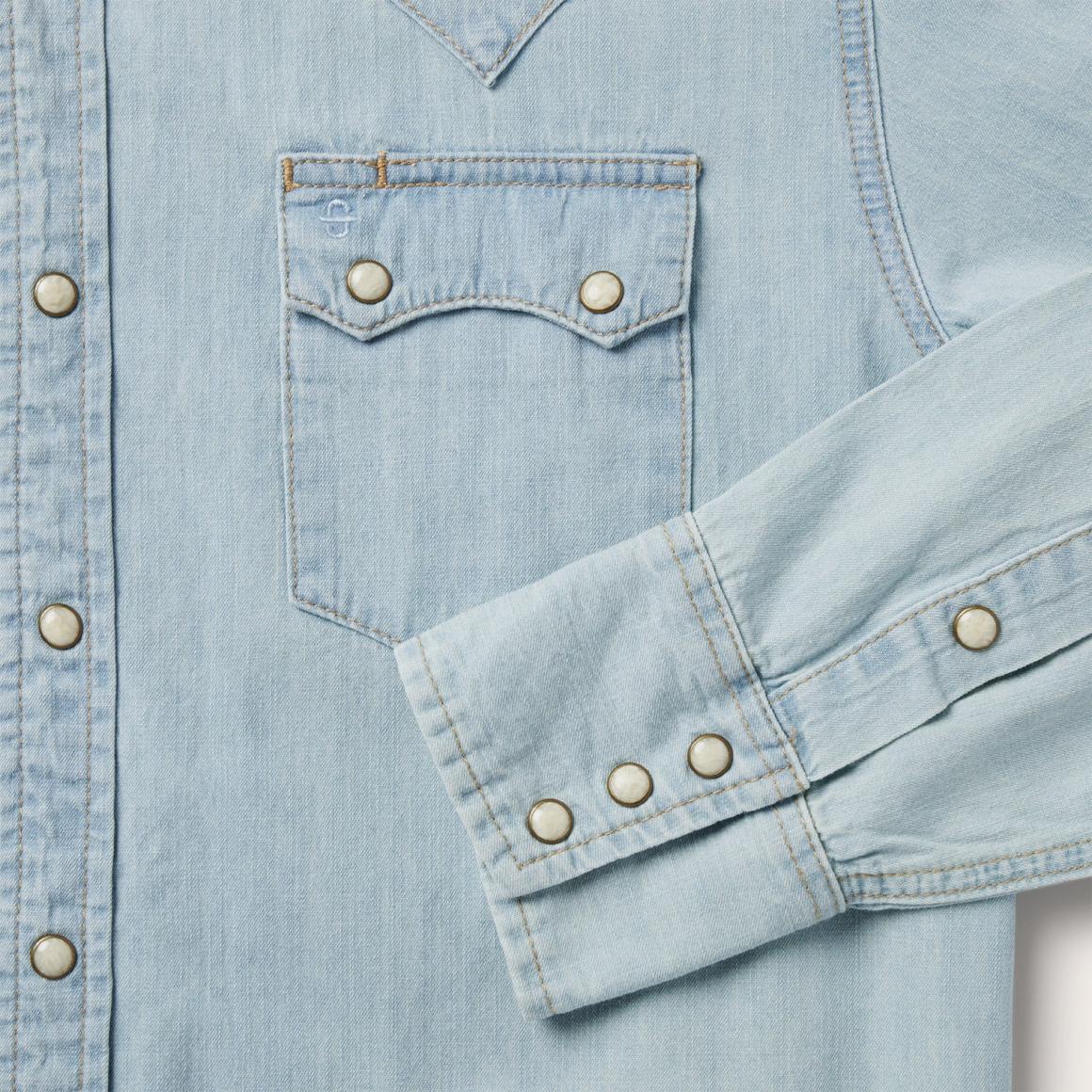 Light Blue Denim Western Shirt Blue | Men Stetson Western Shirts