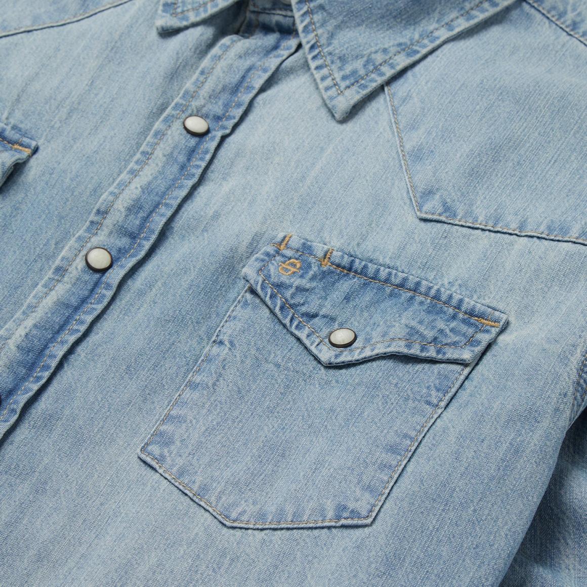 Long-Sleeved Denim Shirt Blue | Men Stetson Western Shirts