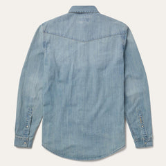 Long-Sleeved Denim Shirt Blue | Men Stetson Western Shirts