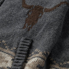 Longhorn Cardigan Grey | Men Stetson Sweaters &amp; Hoodies