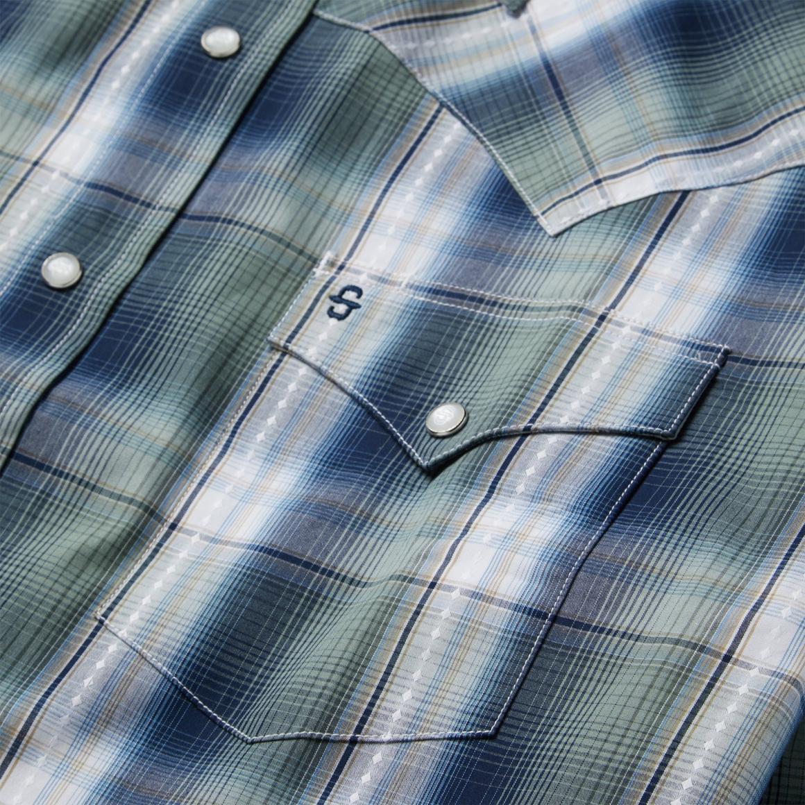 Lucky Diamond Plaid Western Shirt Green | Men Stetson Western Shirts
