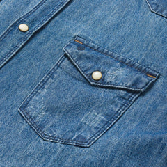 Medium Blue Denim Shirt Blue | Men Stetson Modern Cut
