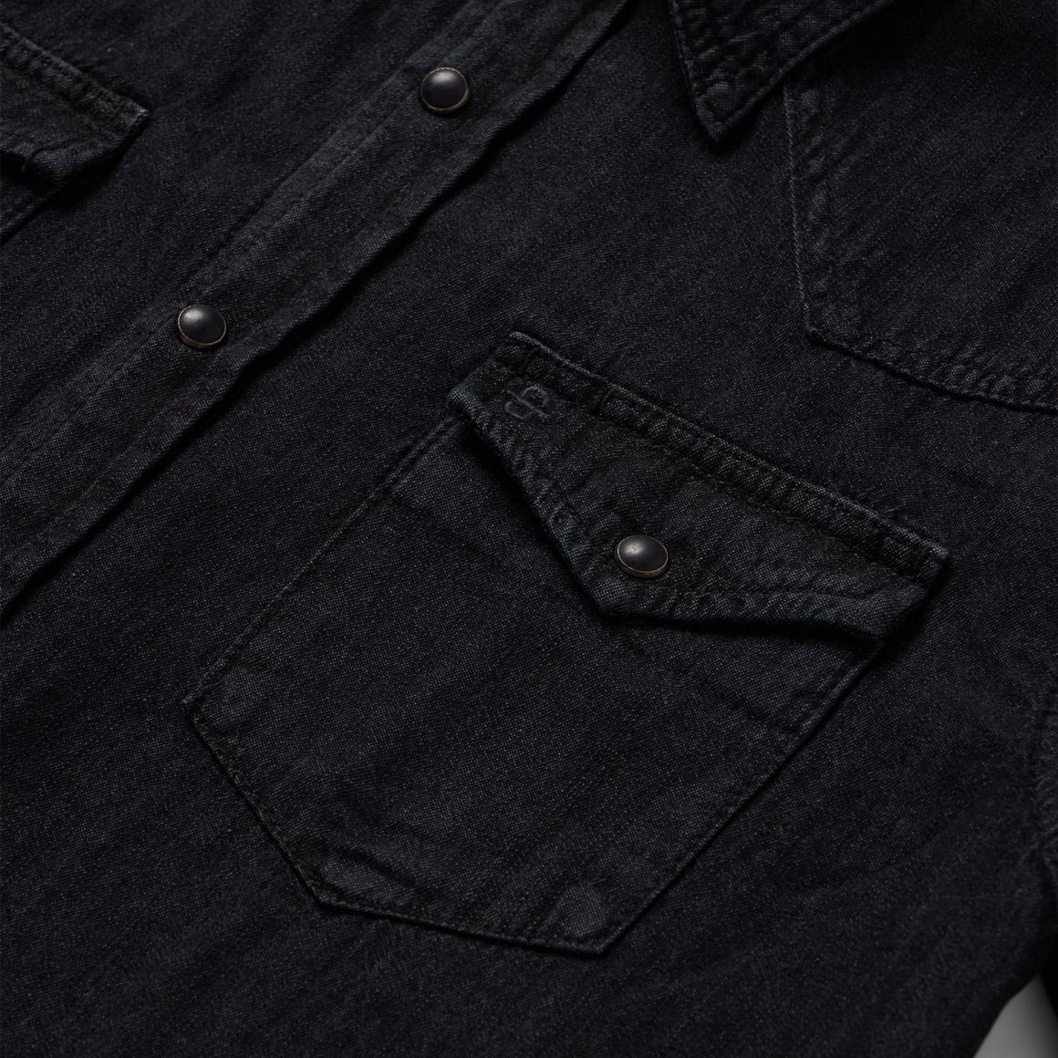 Modern Denim Western Shirt Black | Men Stetson Denim Shirts