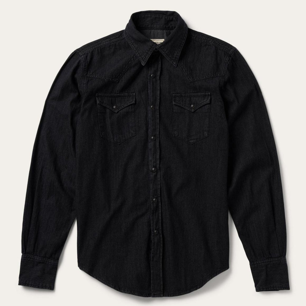 Modern Denim Western Shirt Black | Men Stetson Modern Cut