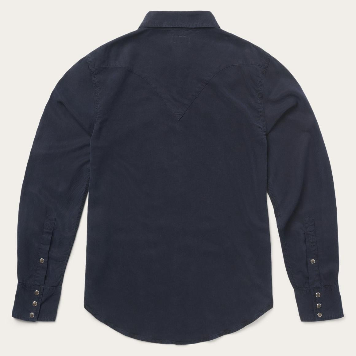 Navy Twill Shirt Blue | Men Stetson Modern Cut