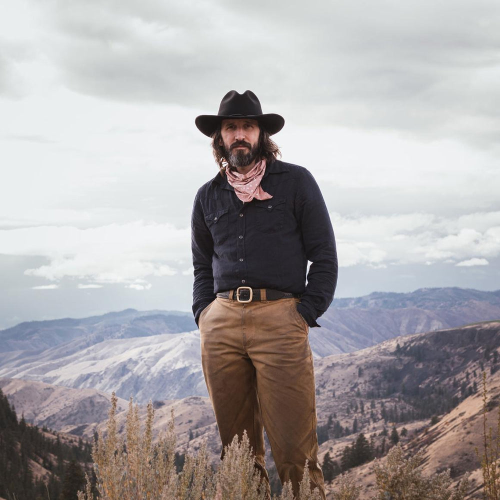 Navy Twill Shirt Blue | Men Stetson Western Shirts