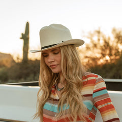 Open Road 6X Straw Cowboy Hat Natural | Men/Women Stetson Fedora