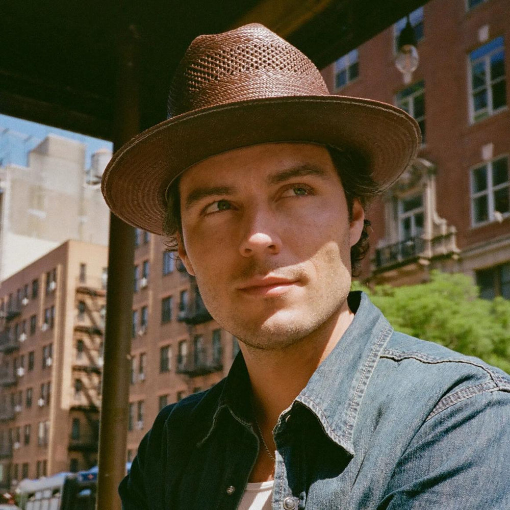 Open Road Vented Straw Cowboy Hat Chocolate | Men/Women Stetson Fedora