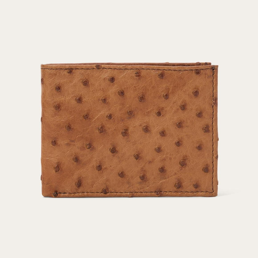Ostrich Bi-Fold Wallet Antique Cognac | Men Stetson Wallets