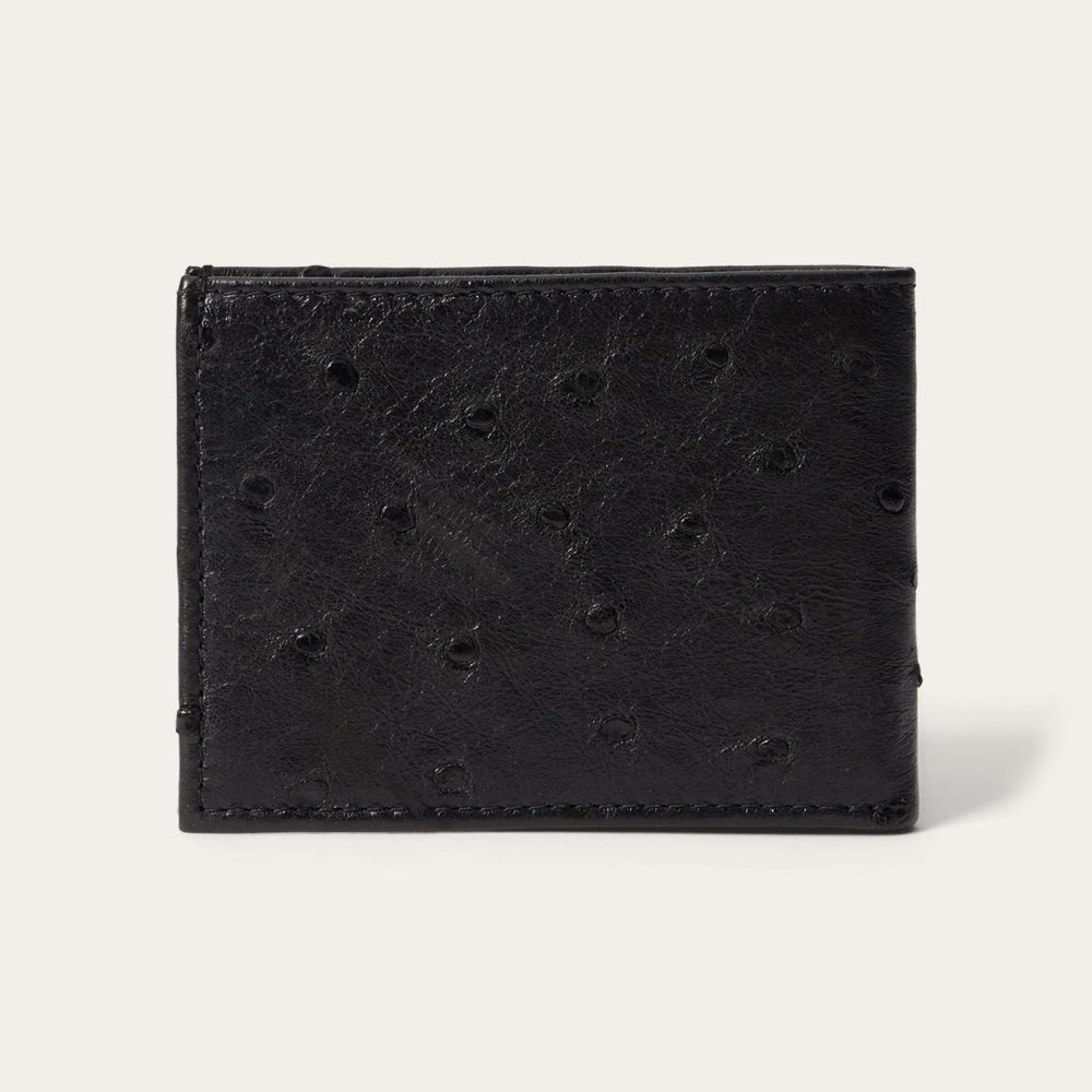 Ostrich Bi-Fold Wallet Black Cowboy Classic | Men Stetson Wallets