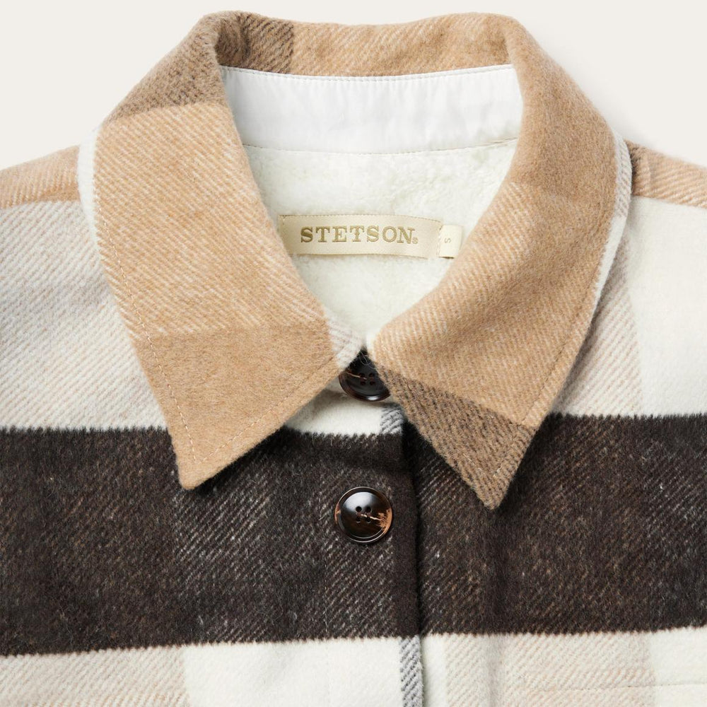 Oversize Plaid Shirt Jacket Brown | Women Stetson Jackets