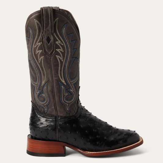 Ozzy Ostrich Boot Black | Men Stetson Western