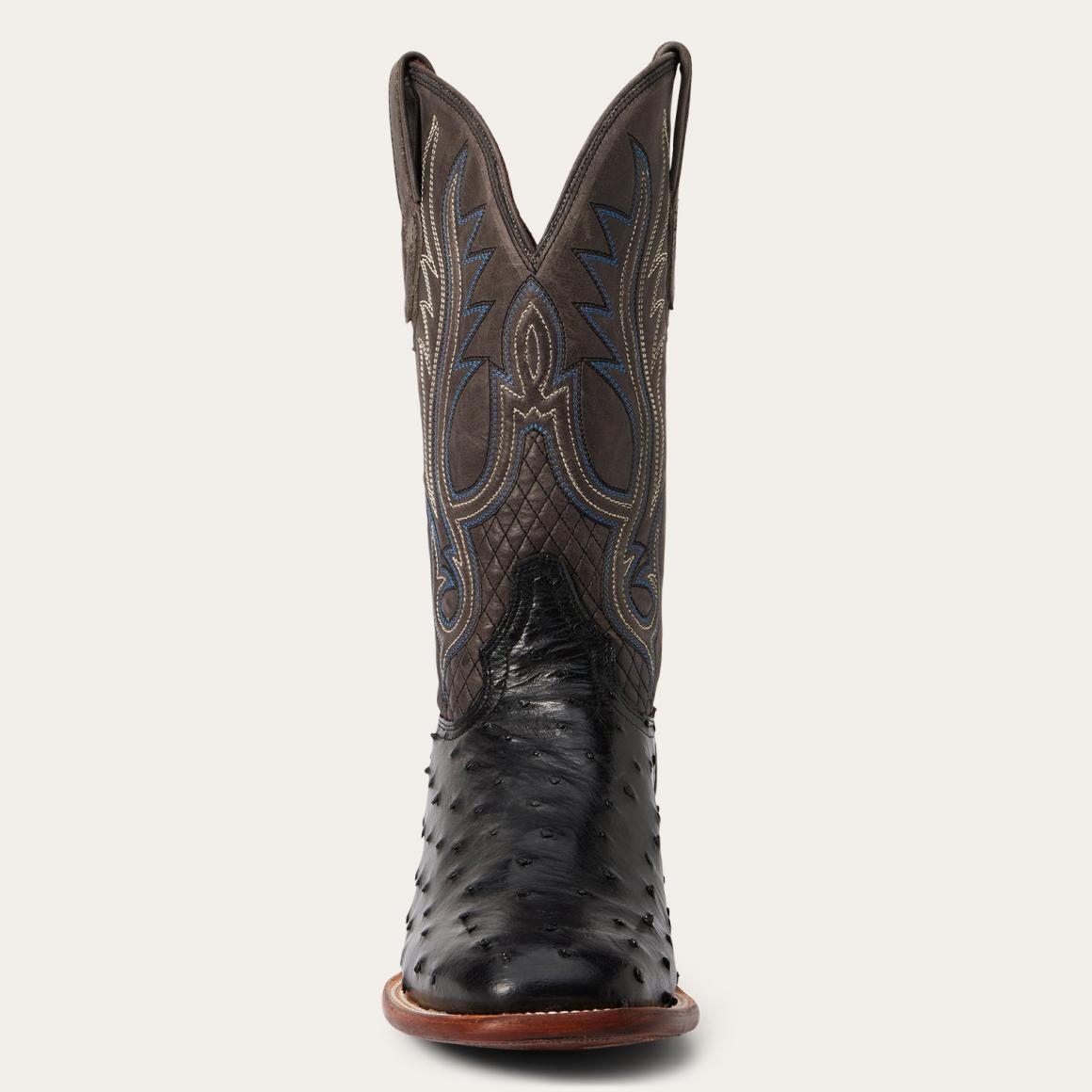 Ozzy Ostrich Boot Black | Men Stetson Western