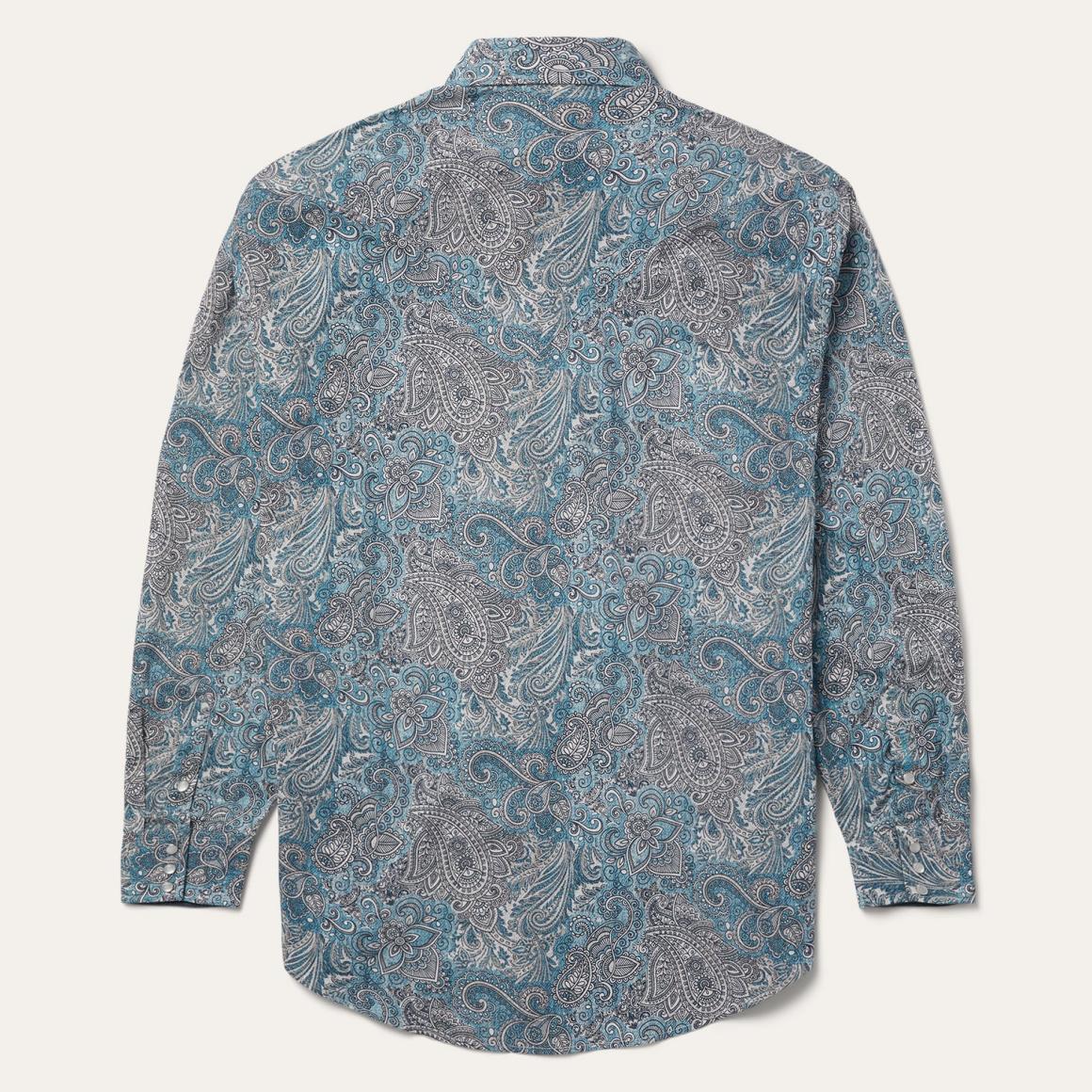 Paisley Western Shirt Green | Men Stetson Western Shirts