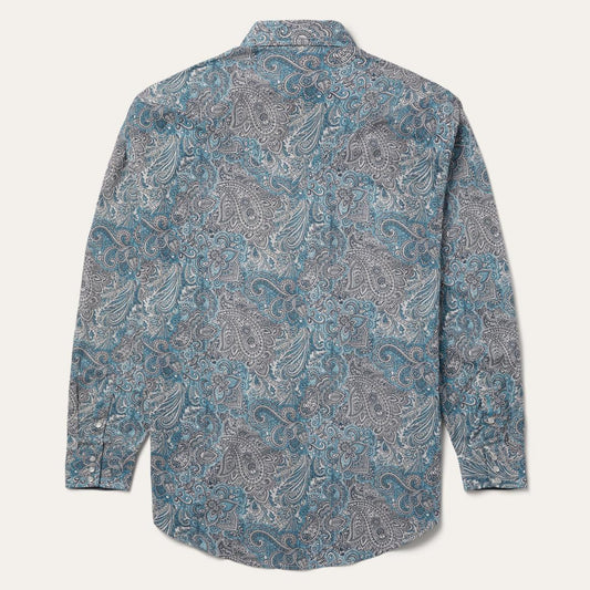 Paisley Western Shirt Green | Men Stetson Western Shirts