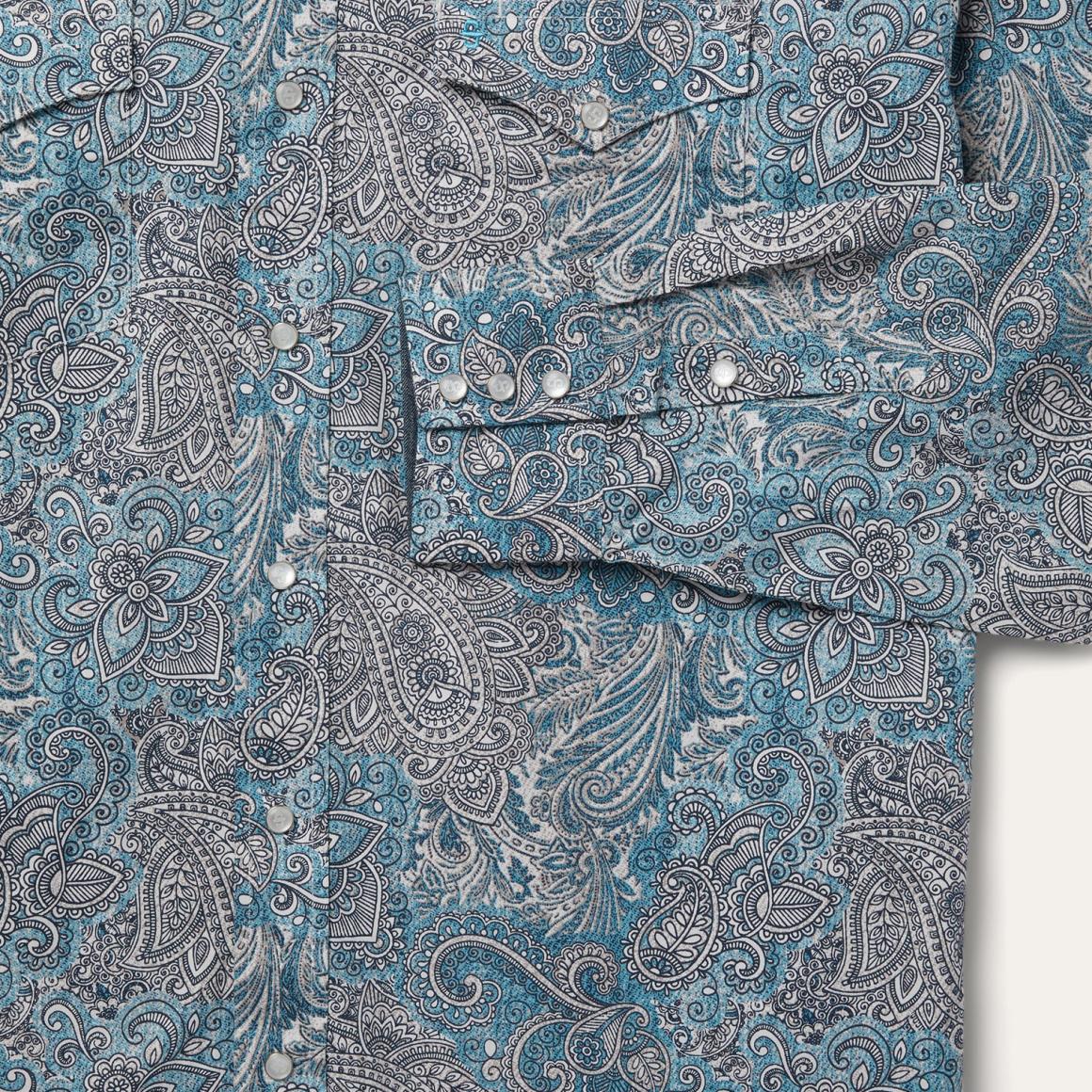 Paisley Western Shirt Green | Men Stetson Western Shirts