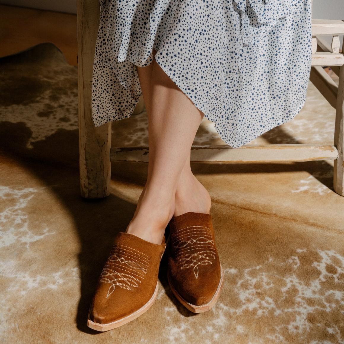 Reed Western Mules Brown | Women Stetson Mules