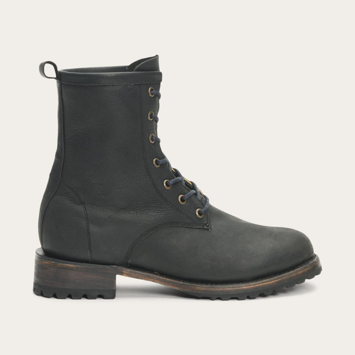 Sam Lace Up Black Leather | Women Stetson Shorties